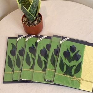 6 Hand Made Greeting Cards by Peachtree Playthings. 3D with flowers